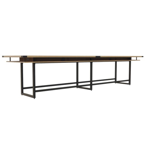 Mesa de conferencia Mirella, altura de pie, 42 "alto x 192" ancho x 47.25" de largo, duna de arena